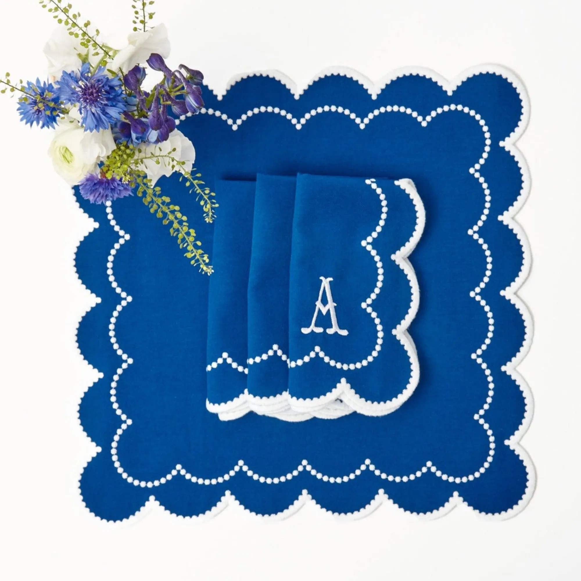 gabrielle_blue_placemats__3.webp New Gabrielle Blue Placemats & Napkins (Set Of 4) Table Linen Sets