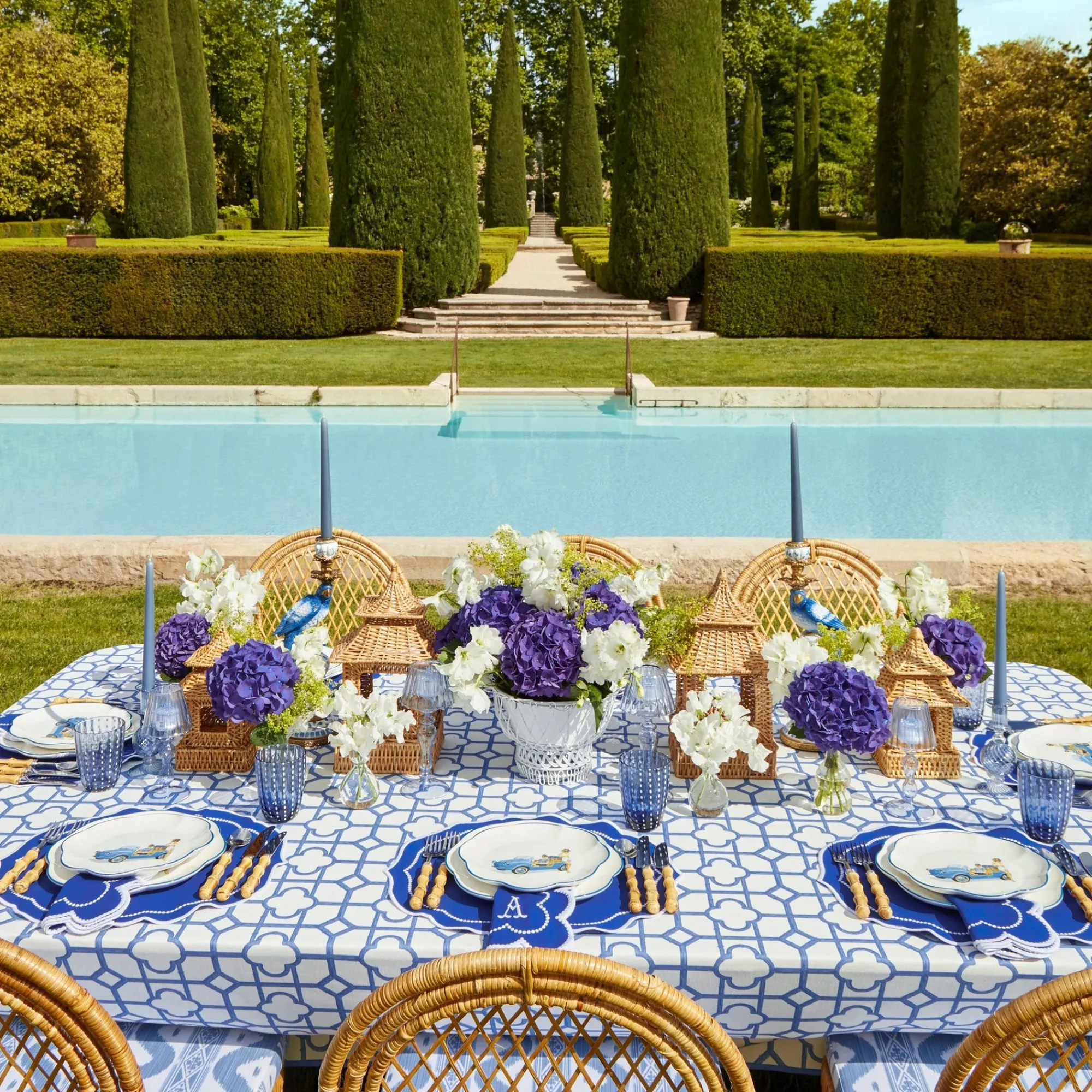 gabrielle_blue_placemats__6.webp New Gabrielle Blue Placemats & Napkins (Set Of 4) Table Linen Sets