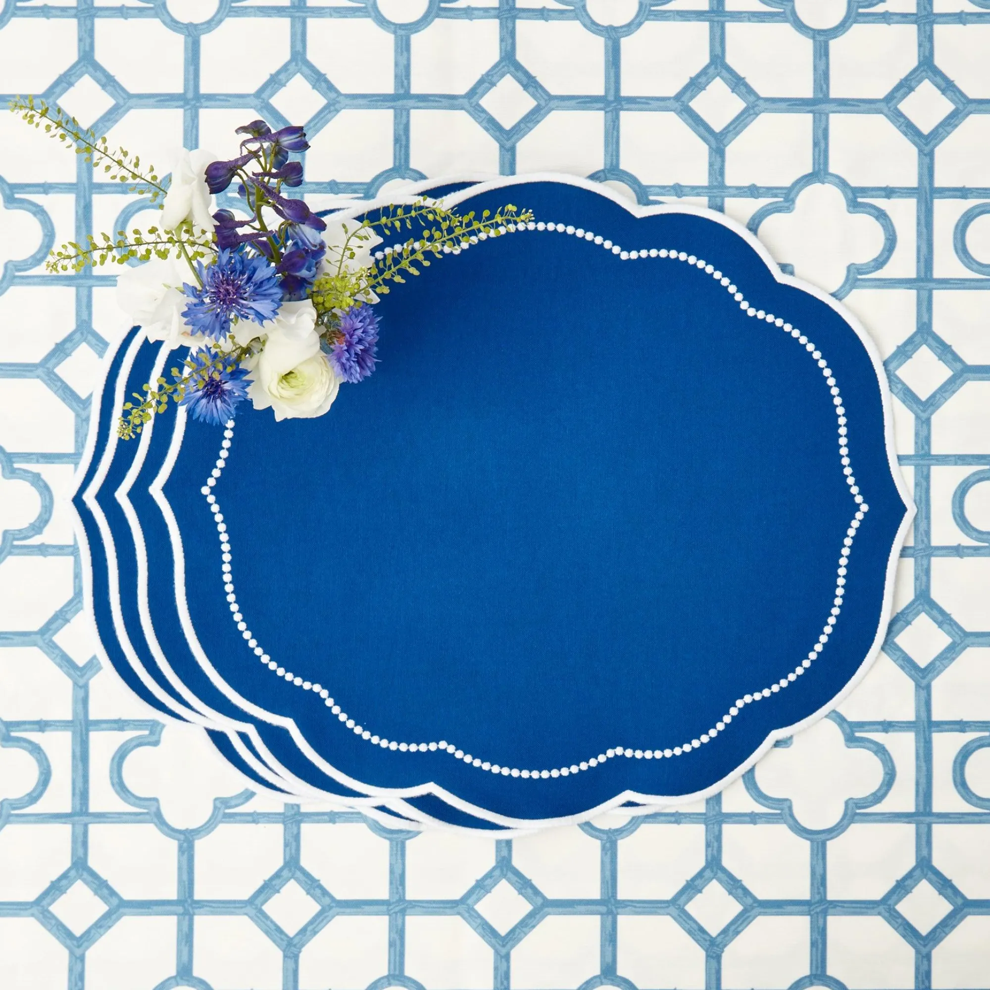 gabrielle_blue_placemats__7.webp New Gabrielle Blue Placemats & Napkins (Set Of 4) Table Linen Sets