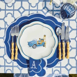 New Gabrielle Blue Placemats & Napkins (Set Of 4) Table Linen Sets