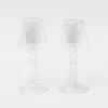 Online Glass Lantern Tea Light Holder (Pair) - 18Cm Candle Holders