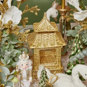 Store Gold Rattan Pagoda Lantern Rattan Tableware