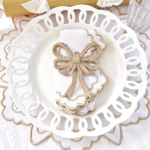 Flash Sale Gold Snowflake Napkins (Set Of 4) Napkins