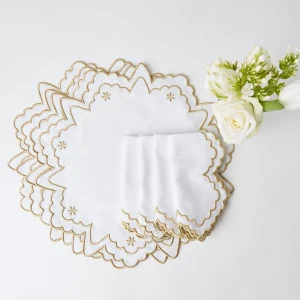 Flash Sale Gold Snowflake Napkins (Set Of 4) Napkins
