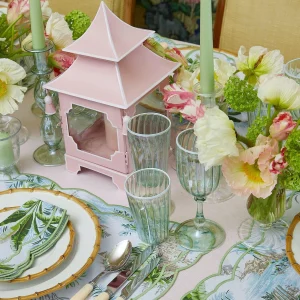 Online Green & White Rim Water Glasses (Set Of 4) Glasses