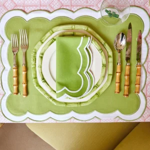 Flash Sale Green Geometric Bamboo Starter Plate (Set Of 4) Crockery Sets