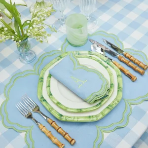 Flash Sale Green Geometric Bamboo Starter Plate (Set Of 4) Crockery Sets