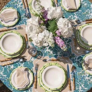 Shop Green Geometric Bamboo Starter Plate (Set Of 4) Starter Plates