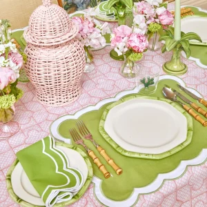 Shop Green Geometric Bamboo Starter Plate (Set Of 4) Starter Plates