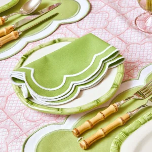 Cheap Green Geometric Bamboo Starter Plate (Set Of 4) Bamboo Crockery