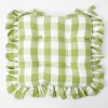 Cheap Green Gingham Ruffle Seat Pad Cushion Cushions