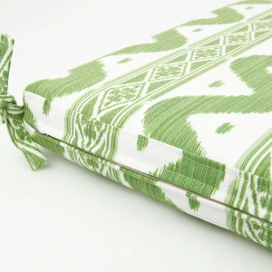 New Green Ikat Seat Pad Cushion Cushions