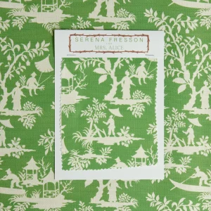 Outlet Green Pagoda Garden Fabric Serena Fresson Fabrics