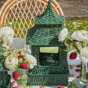 Fashion Green Rattan Pagoda Lantern Pagodas & Lanterns