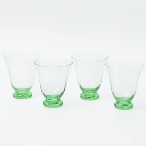 Cheap Green Tulip Water Glass (Set Of 4) Glasses
