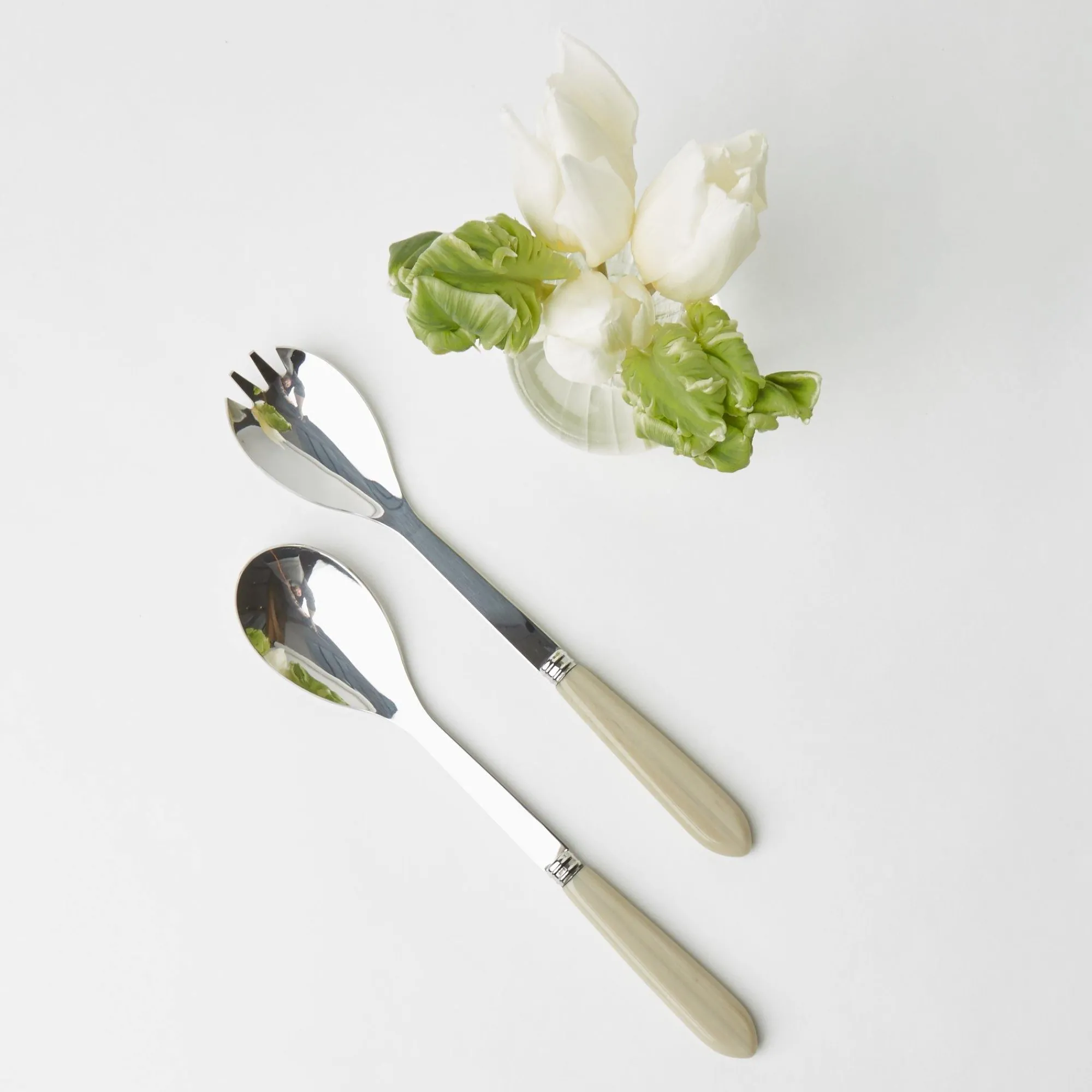 grey_horn_salad_servers_2.webp Discount Grey Horn Salad Servers Serving Cutlery