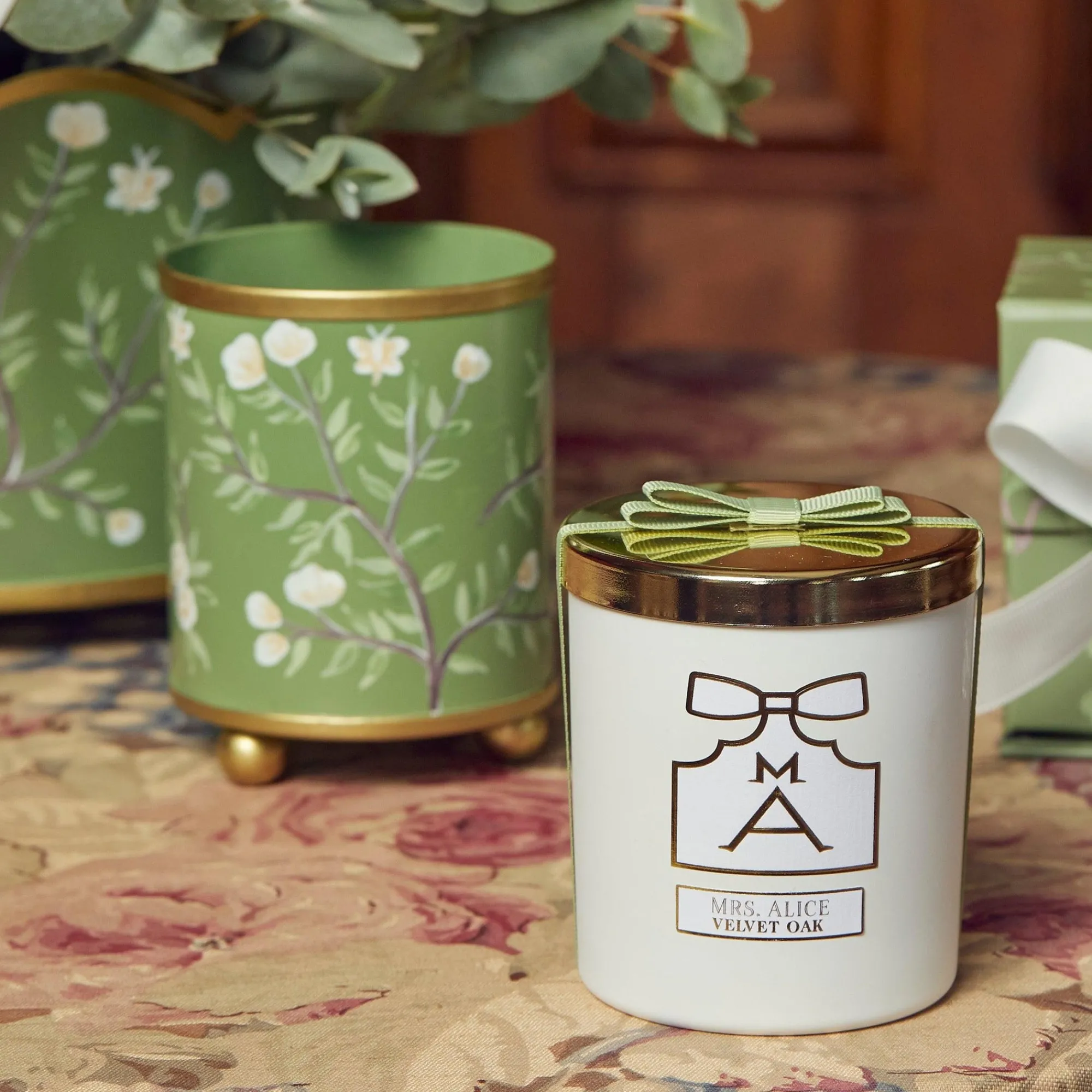 hand_painted_olive_floral_4-1.webp Online Hand Painted Olive Floral Tole Candle Pot Candle Holders