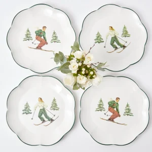 Fashion Heidi & Hans Skier Dinner Plate (Set Of 4) Crockery Sets