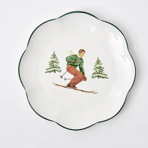 Fashion Heidi & Hans Skier Dinner Plate (Set Of 4) Crockery Sets