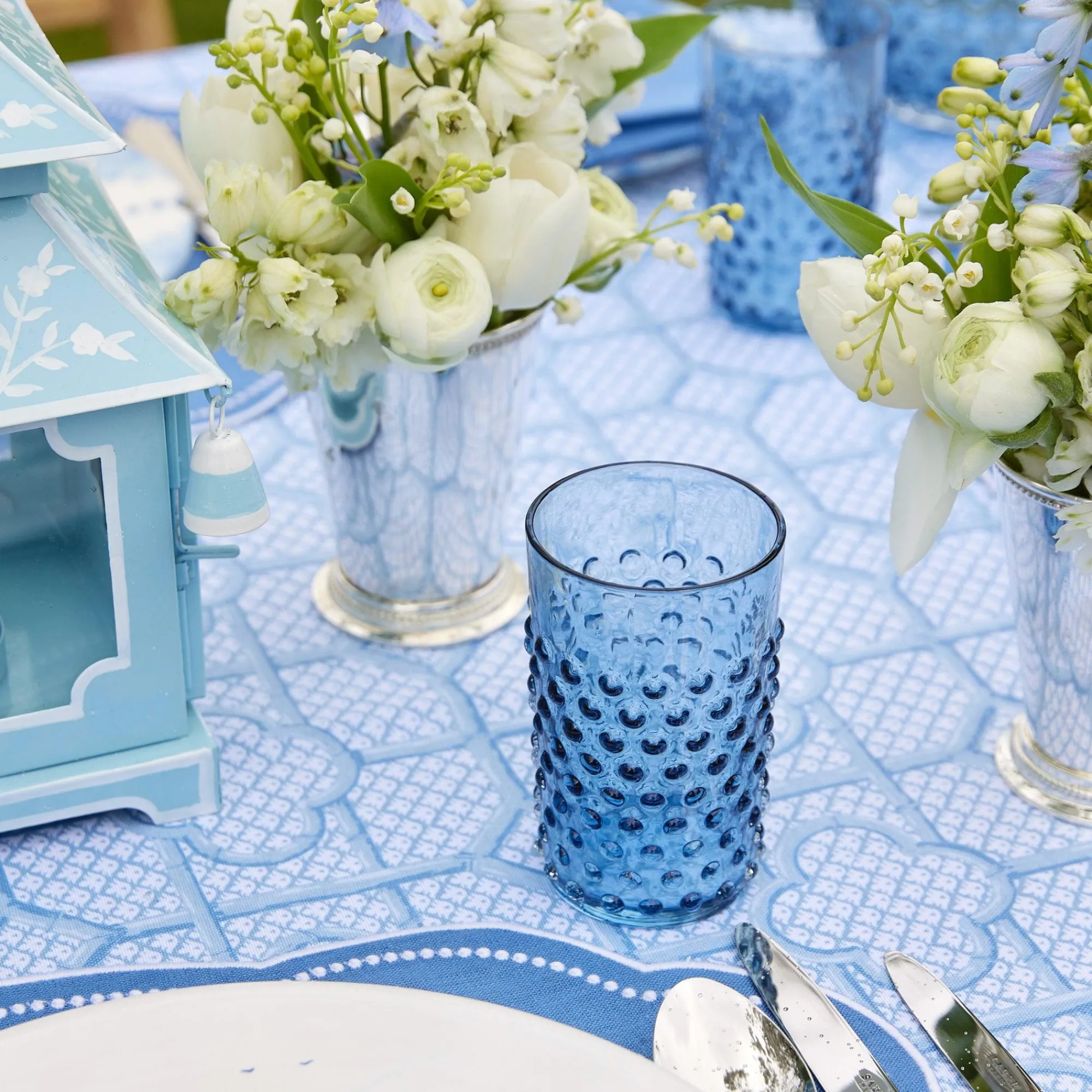 hobnail_navy_glasses__jug_12.webp Shop Hobnail Navy Glasses & Jug Set Glassware Sets
