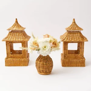 Store Honey Rattan Pagoda Lantern Rattan Tableware
