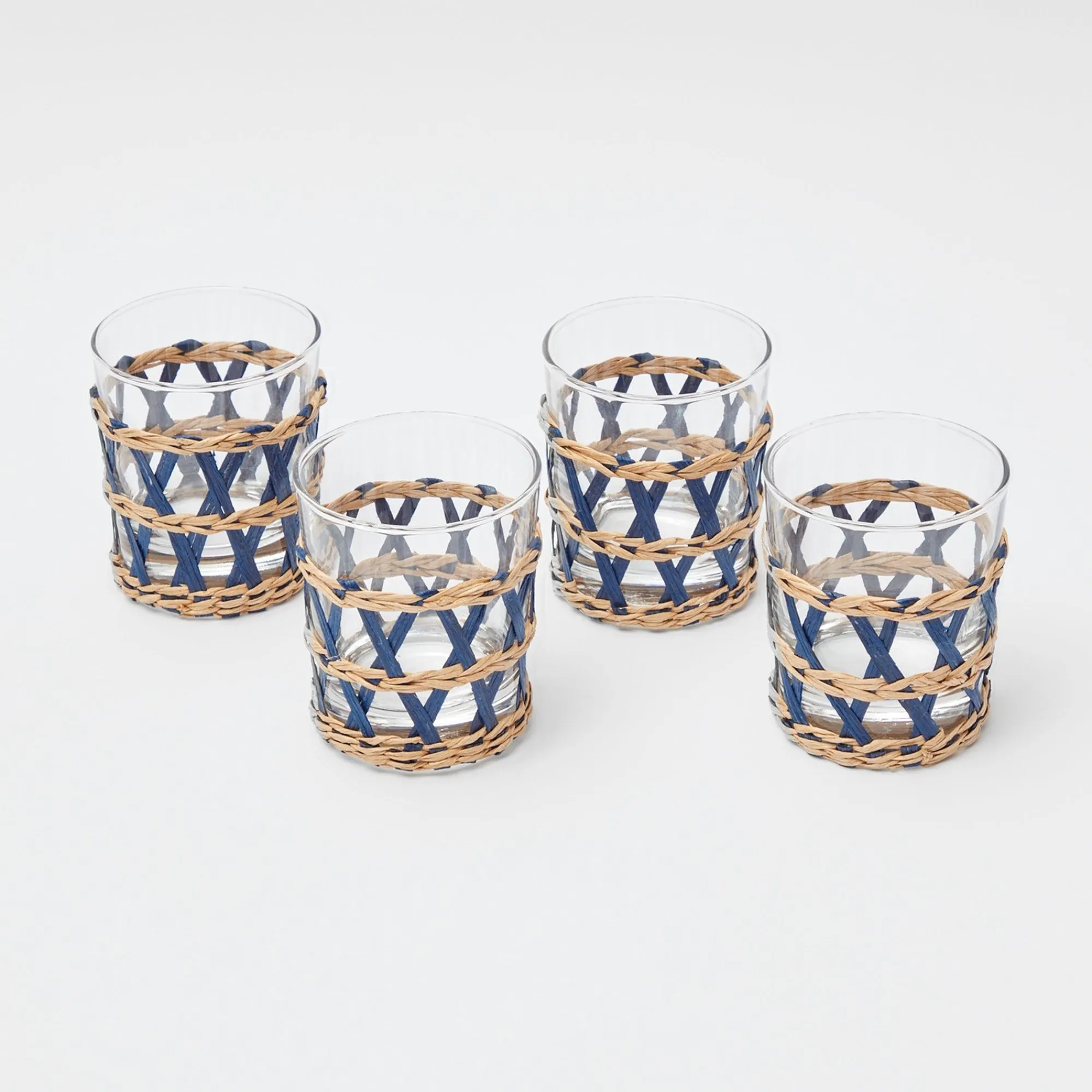 ink_raffia_water_glasses__5.webp Shop Ink Raffia Water Glasses (Set Of 4) Glasses
