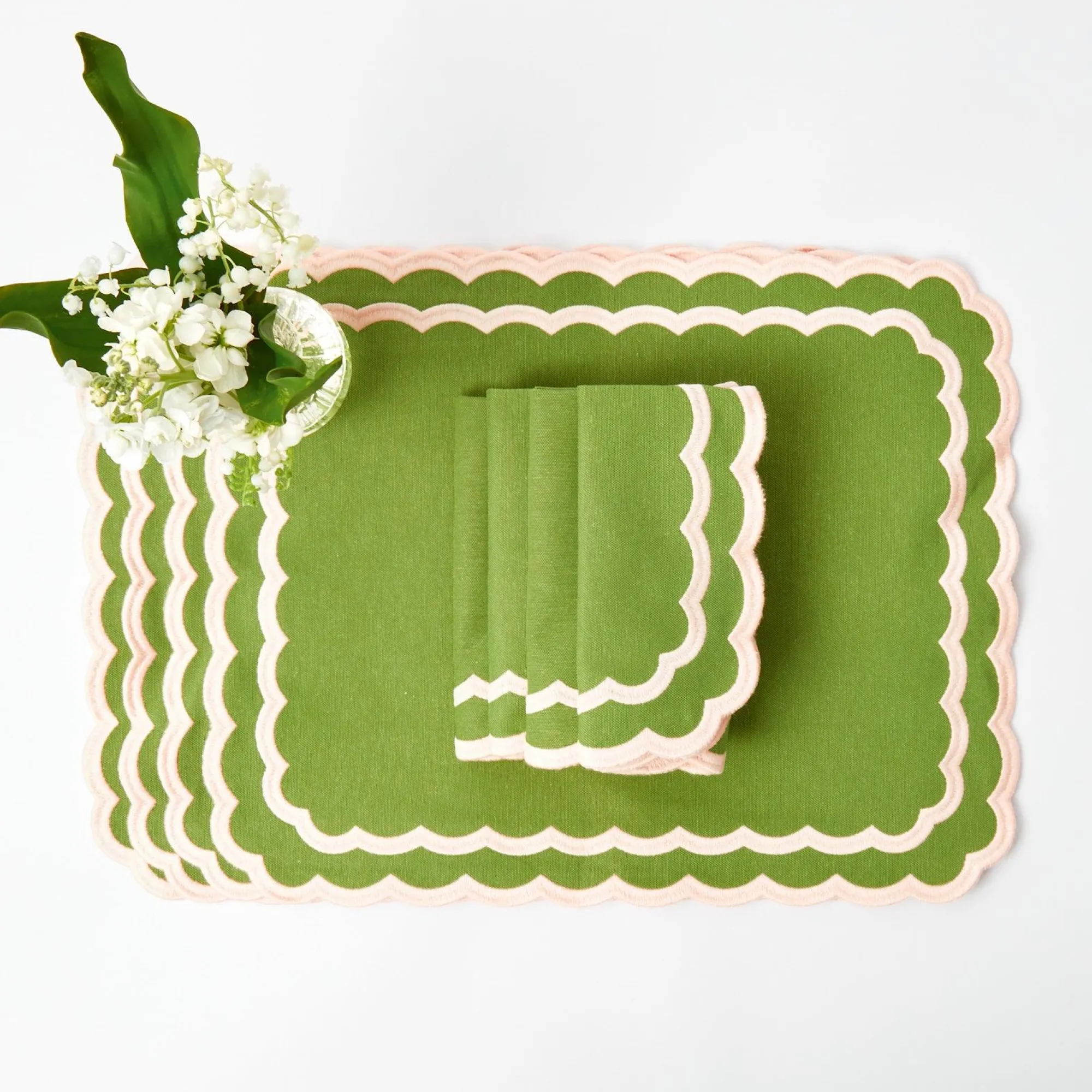 isla_green__pink_placemat_2.webp Flash Sale Isla Green & Pink Placemats & Napkins (Set Of 4) Table Linen Sets