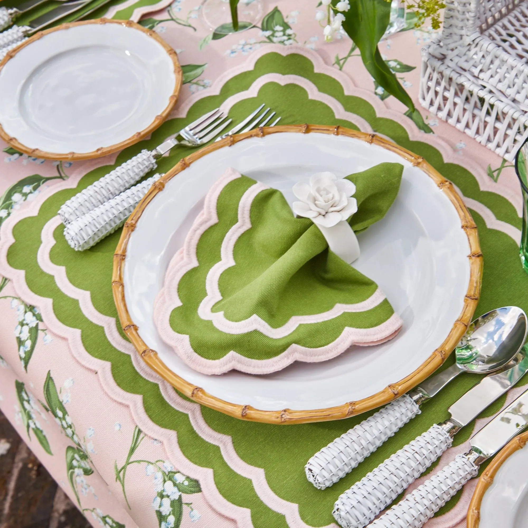 isla_green__pink_placemat_9.webp Flash Sale Isla Green & Pink Placemats & Napkins (Set Of 4) Table Linen Sets