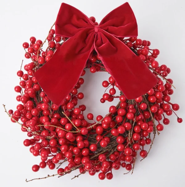 Online Large Ruby Red Velvet Bow Napkin Rings, Bows & Wreaths