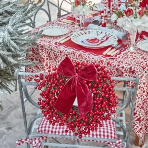Online Large Ruby Red Velvet Bow Napkin Rings, Bows & Wreaths