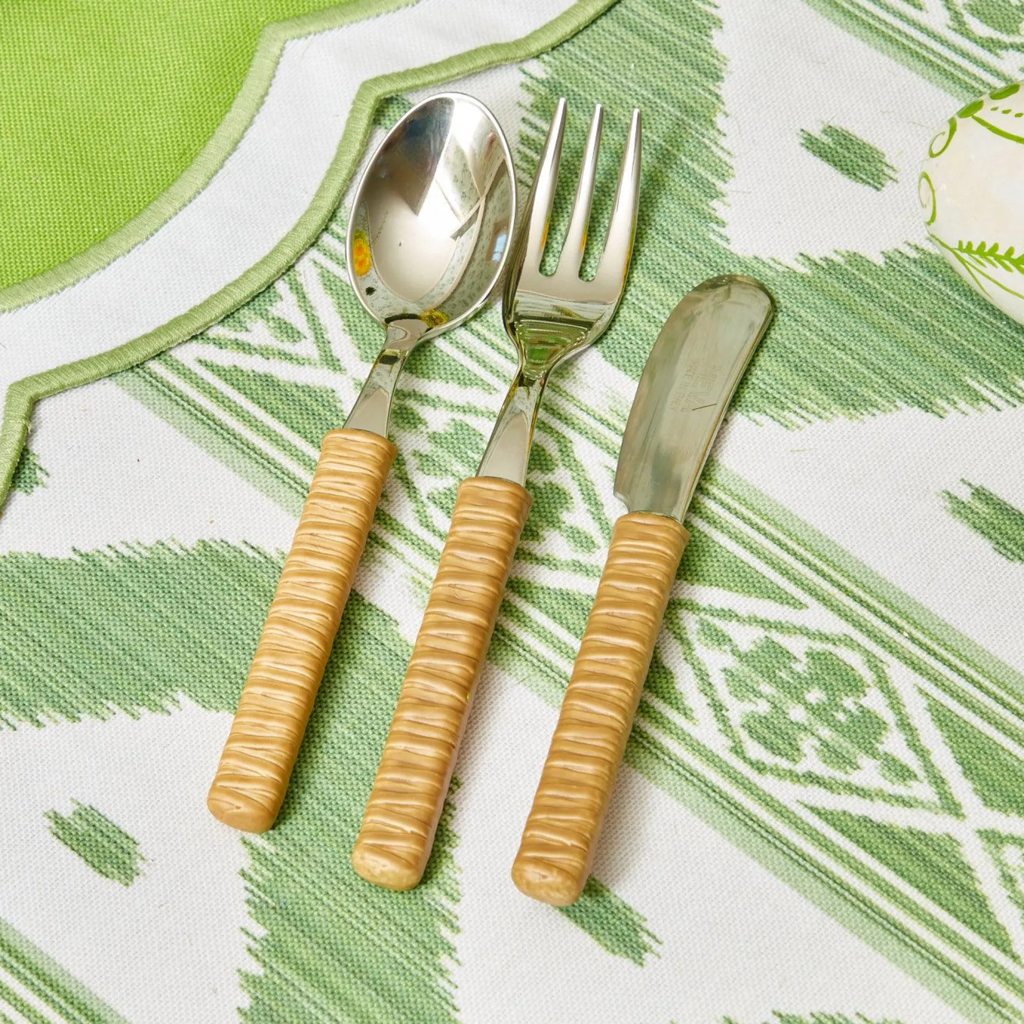 light_brown_rattan_effect_1.webp Cheap Light Brown Rattan Effect Childrens Cutlery (3 Piece) Cutlery Sets