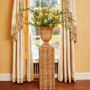 Shop Liliana Scalloped Rattan Urn Urns & Pedestals