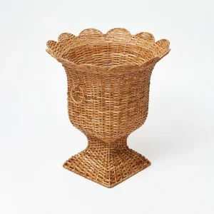 Cheap Liliana Scalloped Rattan Urn Rattan Furniture