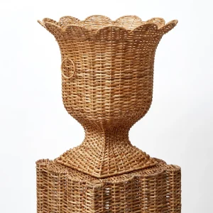 Shop Liliana Scalloped Rattan Urn Urns & Pedestals