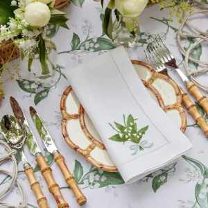 Online Lily Of The Valley White Linen Napkins (Set Of 4) Napkins