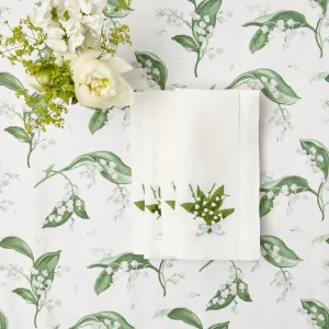 Online Lily Of The Valley White Linen Napkins (Set Of 4) Napkins