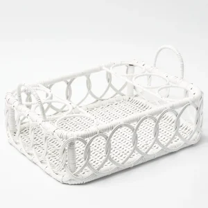 Flash Sale Lorenzo White Rattan Drinks Tray Rattan Tableware