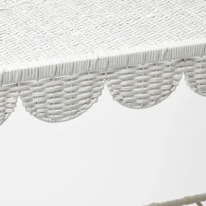 Hot Madeleine White Rattan Scalloped Console Table Rattan Furniture