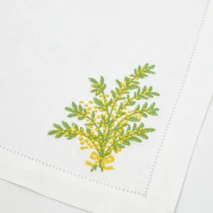 Discount Mimosa White Linen Napkins (Set Of 4) Napkins