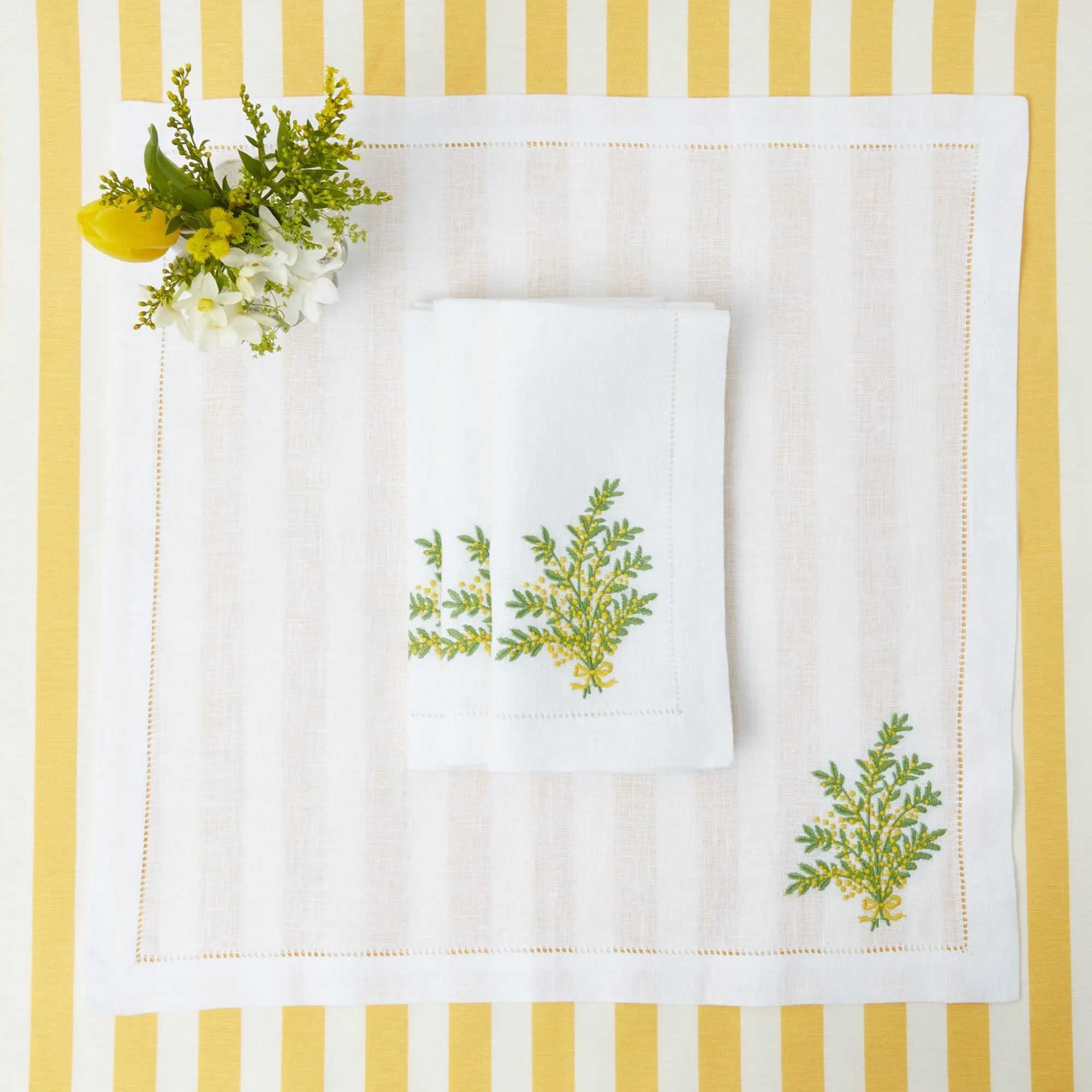 mimosa_white_linen_placem_3.webp New Mimosa White Linen Placemats & Napkins (Set Of 4) Table Linen Sets