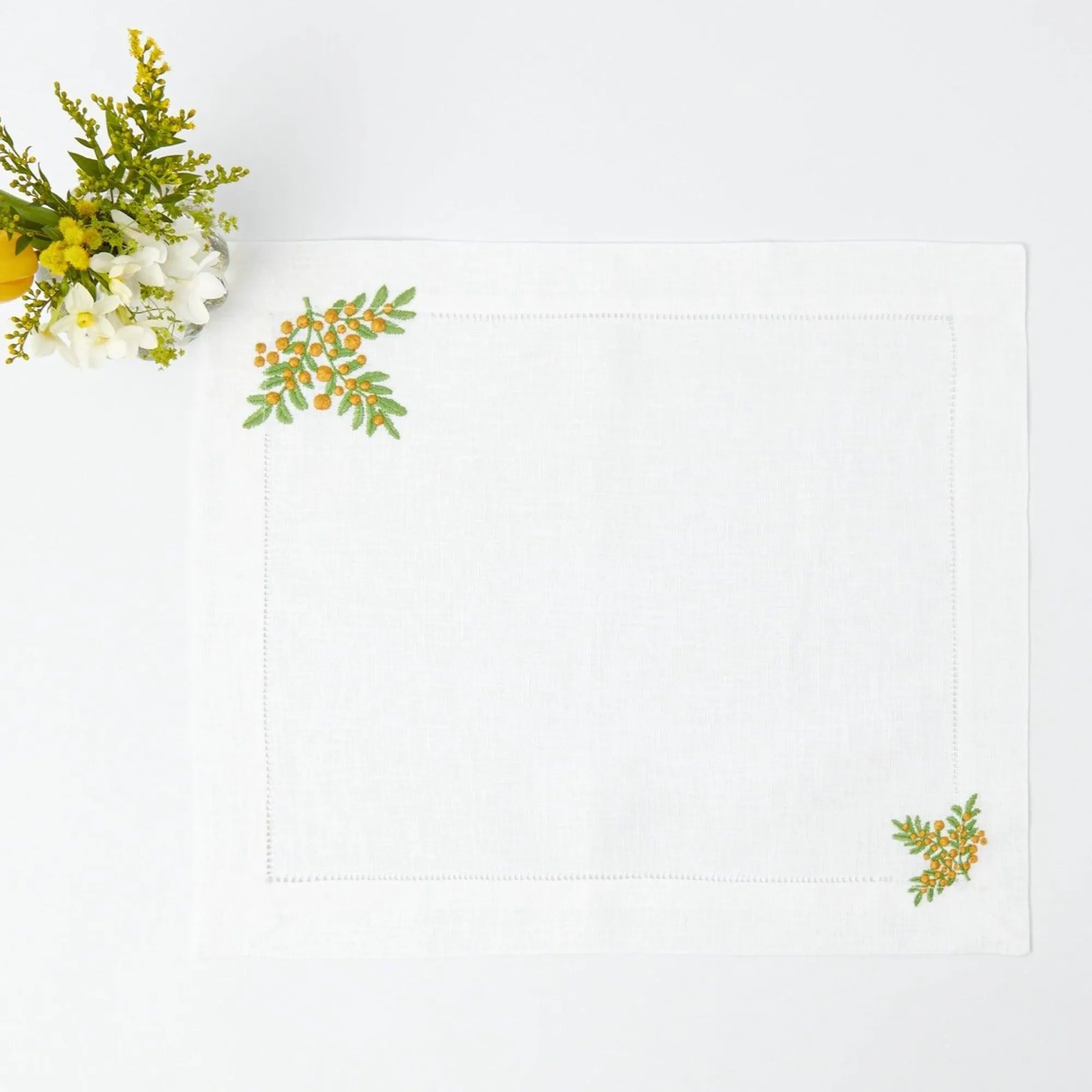 mimosa_white_linen_placem_9.webp New Mimosa White Linen Placemats & Napkins (Set Of 4) Table Linen Sets