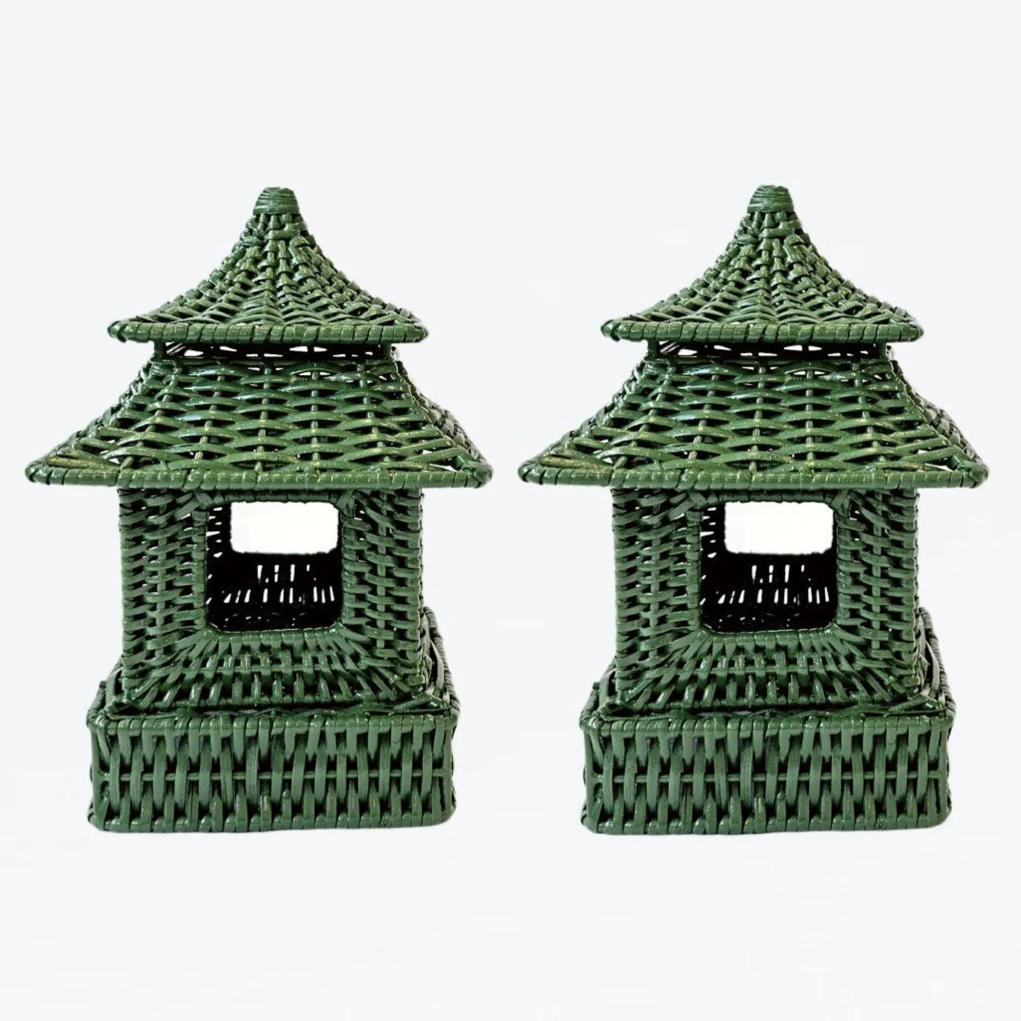 mini_green_rattan_pagoda__0-1.webp Best Sale Mini Green Rattan Pagoda Lantern (Pair) Pagodas & Lanterns