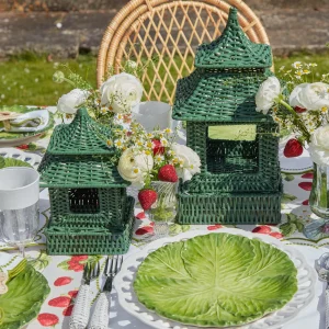 Best Sale Mini Green Rattan Pagoda Lantern (Pair) Pagodas & Lanterns