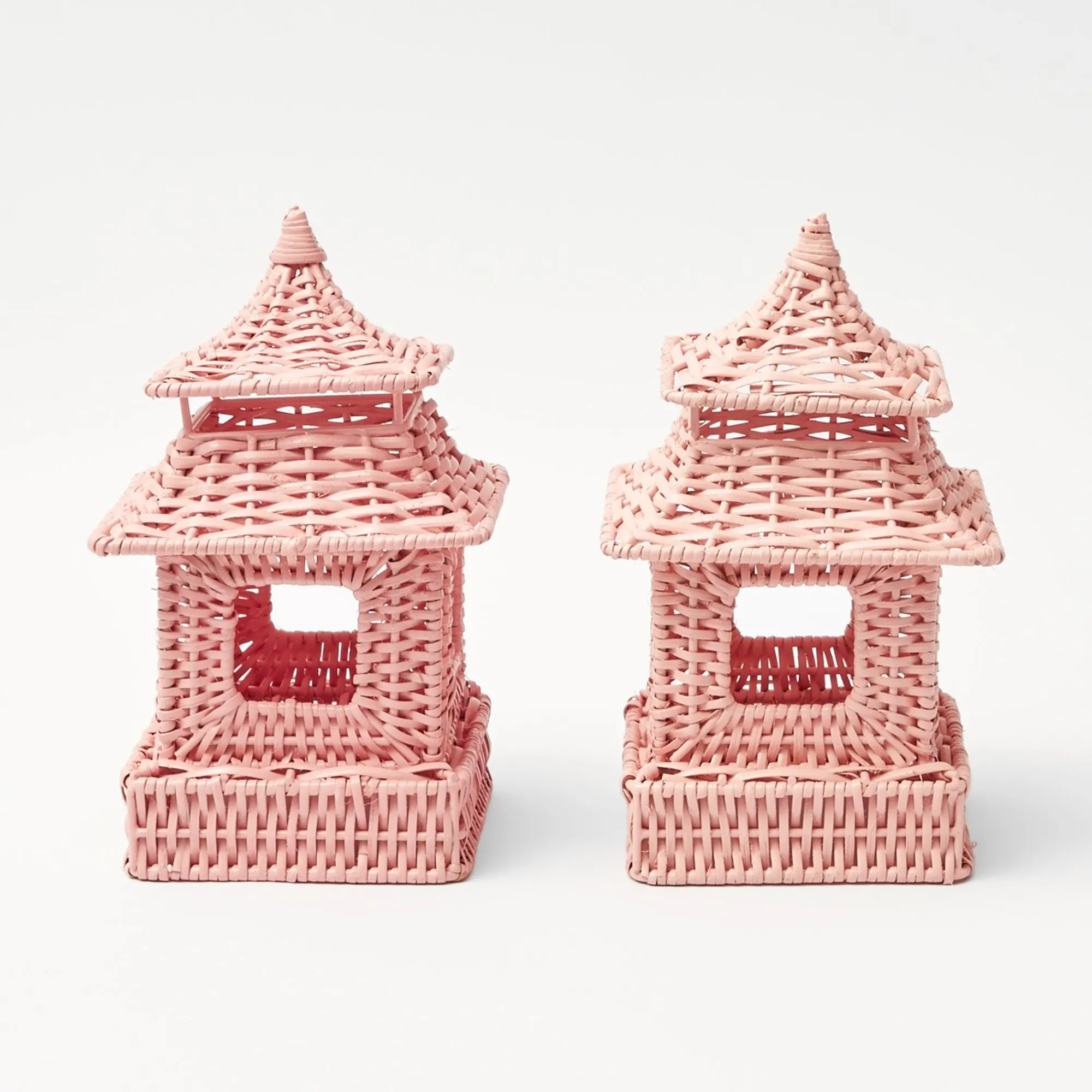mini_pink_rattan_pagoda_l_0-1.webp Clearance Mini Pink Rattan Pagoda Lanterns (Pair) Pagodas & Lanterns
