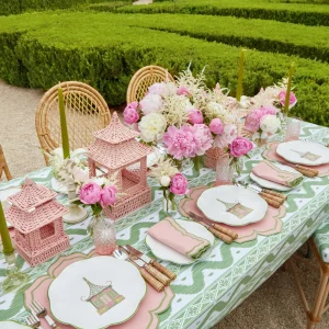 Online Mini Pink Rattan Pagoda Lanterns (Pair) Rattan Tableware