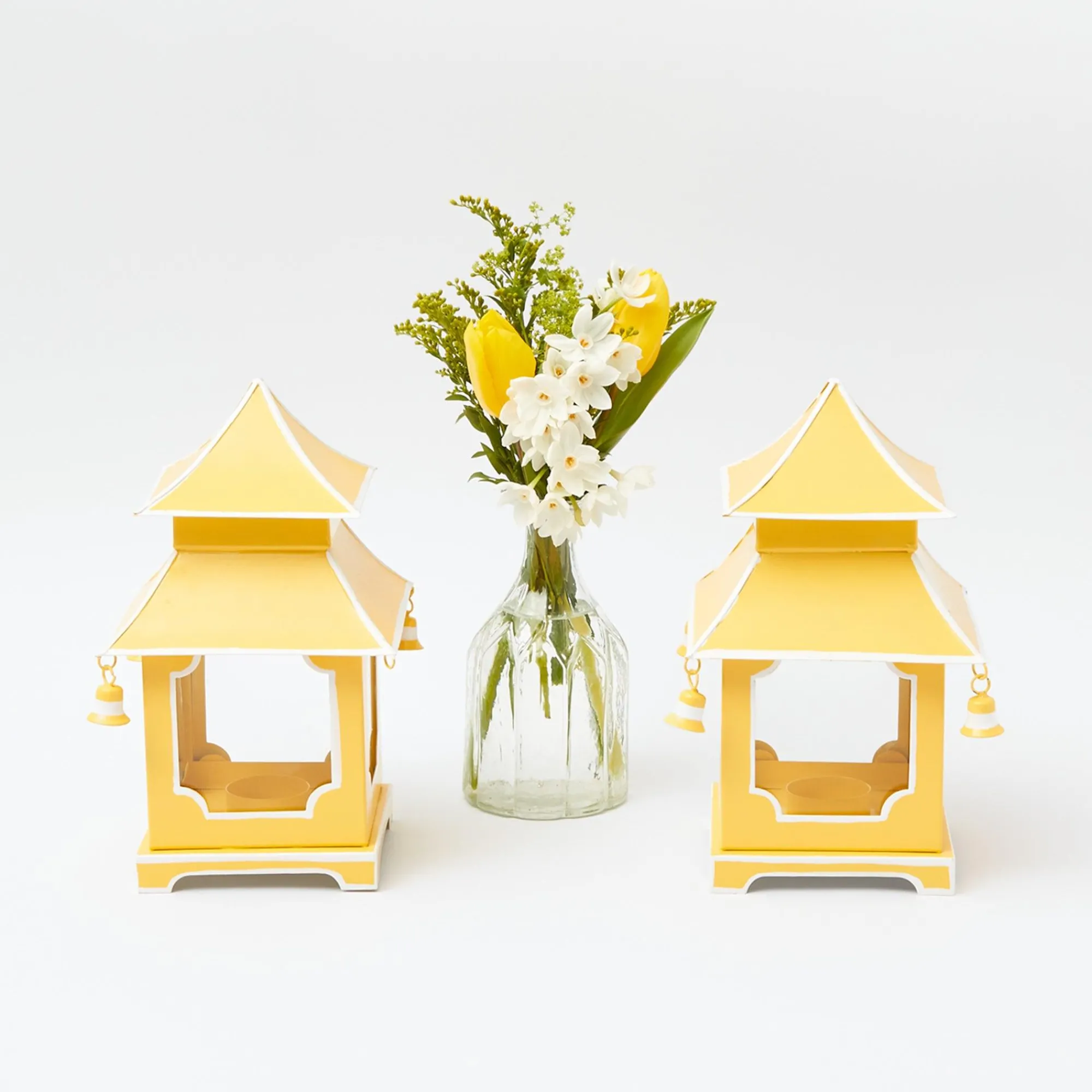 mini_yellow_pagoda_lanter_0.webp Clearance Mini Yellow Pagoda Lantern (Pair) Pagodas & Lanterns