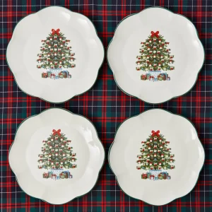Discount Christmas Tree Dinner Plate (Set Of 4) Crockery Sets