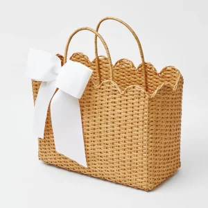 Online Rattan Tote Bag (White Bow) Women Mrs. Alice Tote Bags