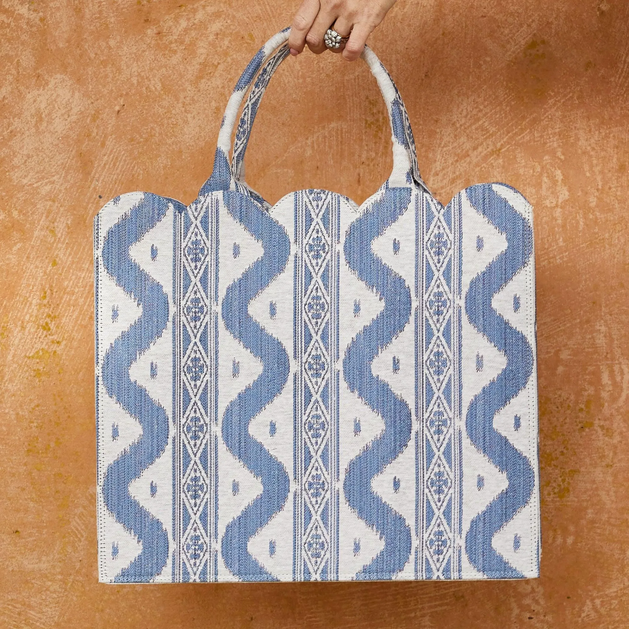 mrs_alice_tote_bag_blue_i_8.webp Best Tote Bag (Blue Ikat) Women Mrs. Alice Tote Bags