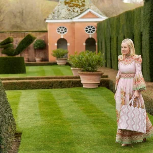 Fashion Tote Bag (Pink Ikat) Women Mrs. Alice Tote Bags